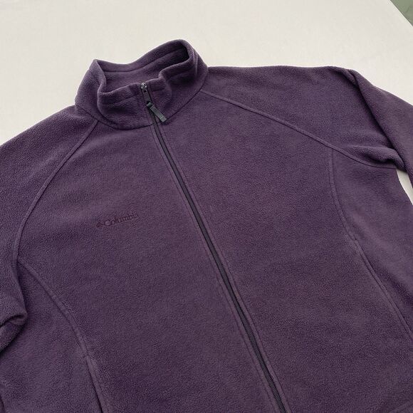 Columbia Fleece Jacket Full Zip Womens 2X Purple Pockets Outdoor - Picture 2 of 8